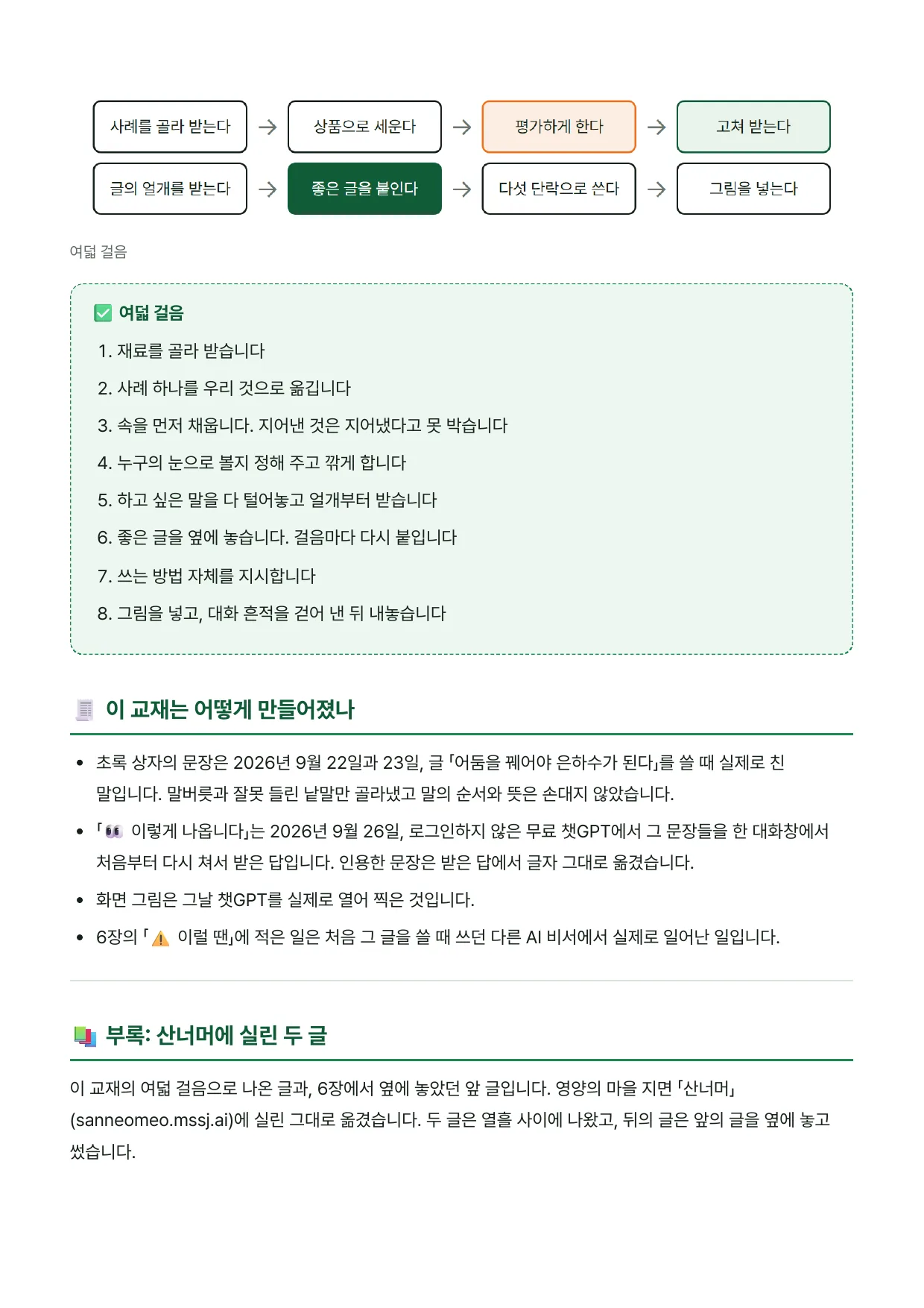한 편의 글이 나오기까지 27쪽: 한눈에 보기