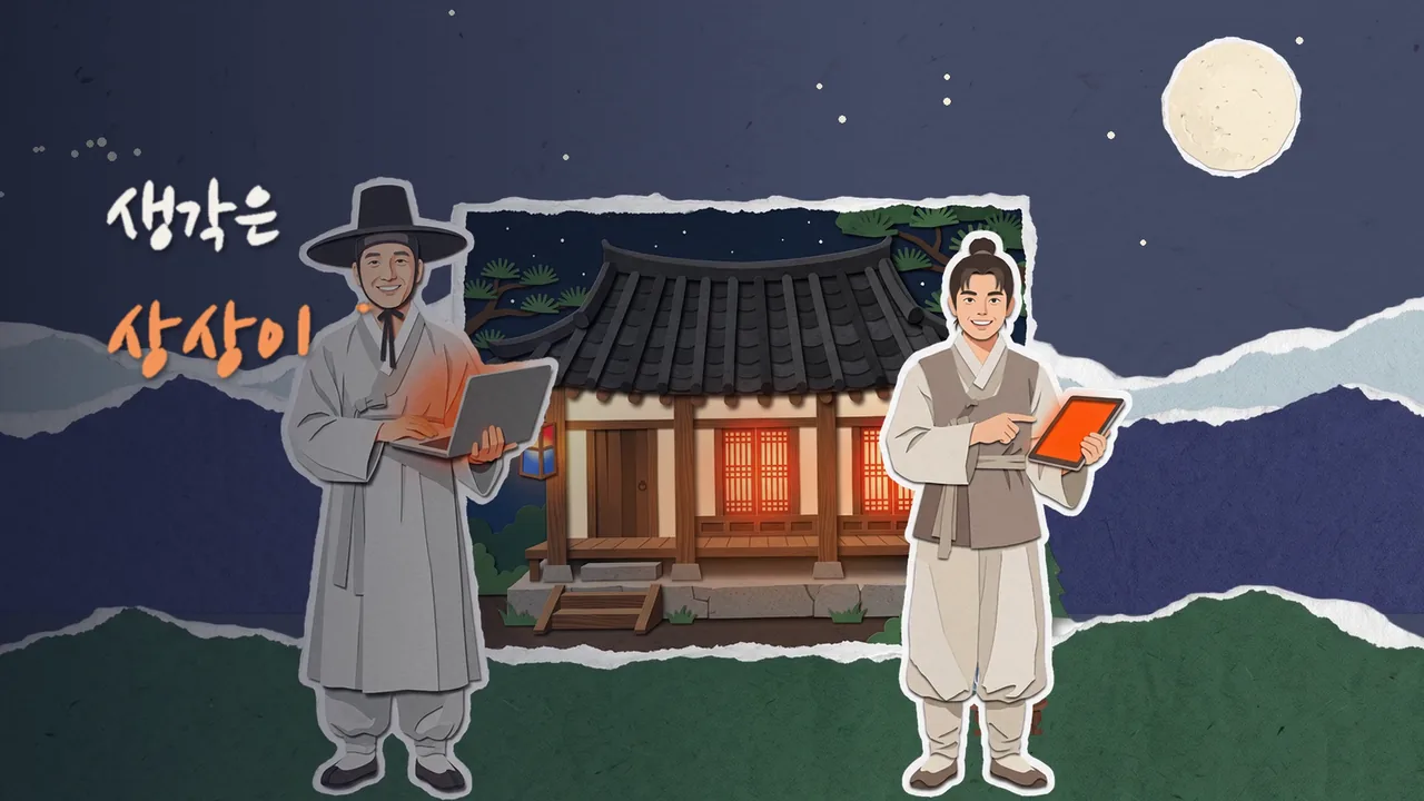 종이 콜라주 인트로 완성본의 한 장면